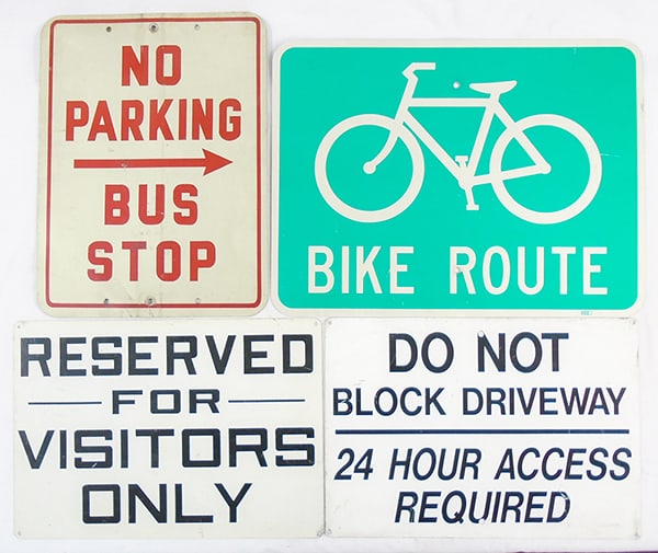 4 PAINTED METAL STREET SIGNS (1 of 1)