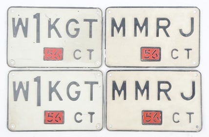 2 CONNECTICUT VANITY PLATE PAIRS