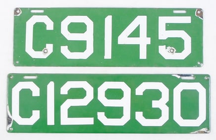 2 1912 CONNECTICUT LICENSE PLATES