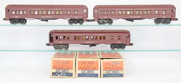 3 LIONEL 2625 MADISON CARS