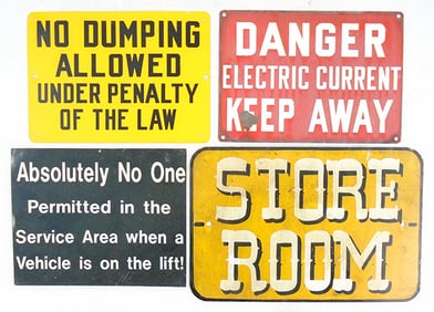 4 TIN SIGNS