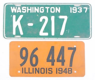 2 SOY BEAN LICENSE PLATES