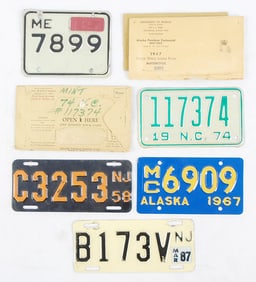 5 VINTAGE MOTORCYCLE LICENSE PLATE