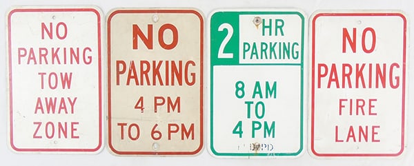 4 PAINTED METAL STREET SIGNS