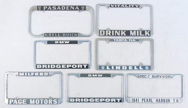 7 LICENSE PLATE FRAMES (1 of 1)