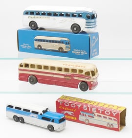 3 DIE CAST TOY BUSES