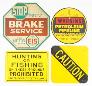 4 TIN SIGNS