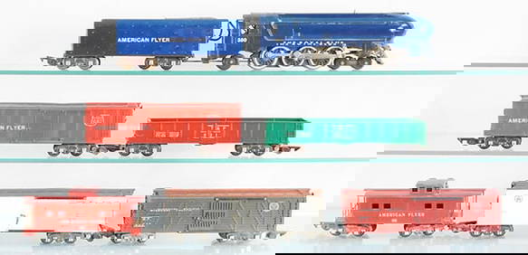 AMERICAN FLYER ROYAL BLUE TRAIN SET (1 of 2)