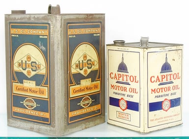 2 MOTOR OIL AUTOMOTIVE CONTAINERS