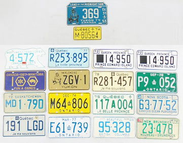 22 CANADIAN LICENSE PLATES