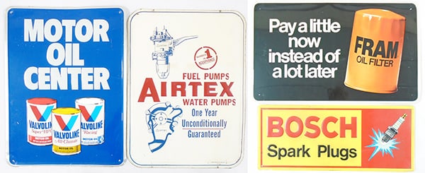 4 AUTO ADVERTISING SIGNS