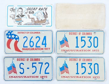 5 POLITICAL LICENSE PLATES