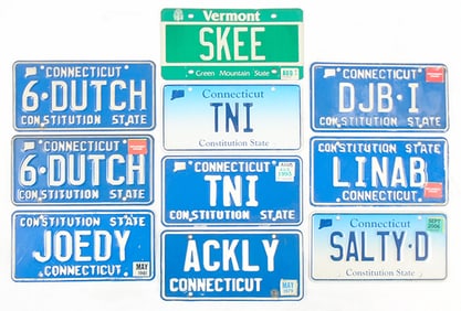 10 VINTAGE VANITY PLATES