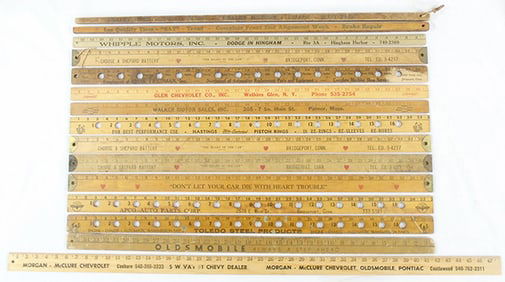 14 AUTOMOTIVE ADVERTISING RULERS