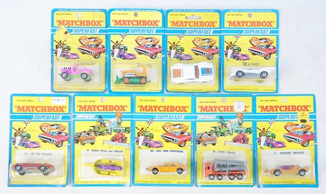 9 MATCHBOX SUPERFAST BLISTER PACKS