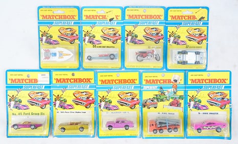 9 MATCHBOX SUPERFAST BLISTER PACKS