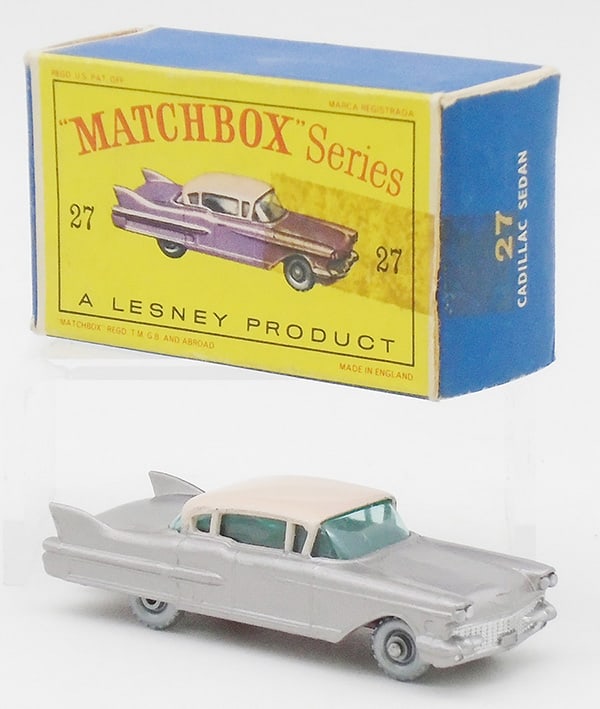 MATCHBOX 27C3 CADILLAC SEDAN: ST code 4, D1 orig box minor wear & surface erosion on 1 end, C9.