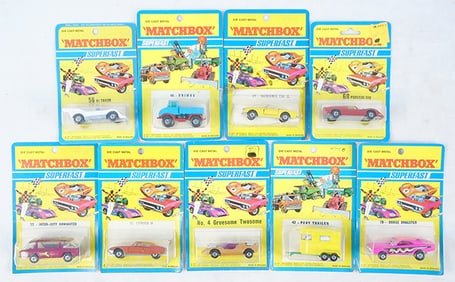 9 MATCHBOX SUPERFAST BLISTER PACKS