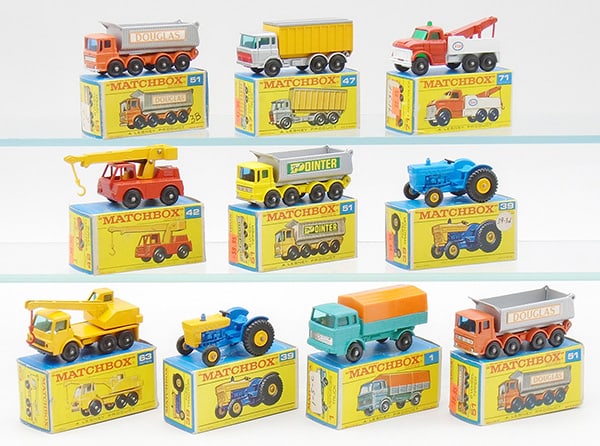 10 MATCHBOX VEHICLES: 51C8, 47C2, 71C3, 42C1, 51C4, 39C3, 63C2, 39C1, 1E1, 51C8, orig boxes minor wear, C8-9.