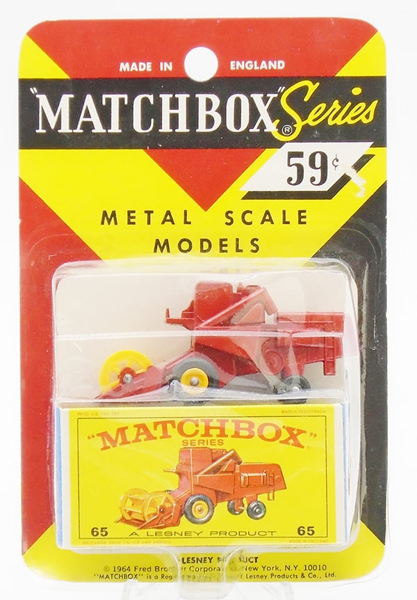 MATCHBOX 65C1 COMBINE HARVESTER BLISTER PACK: factory sealed on orig card, C10.