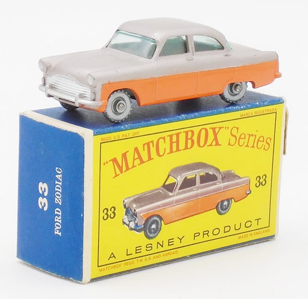MATCHBOX 33A11 FORD ZODIAC: ST code 17, D orig box, missing 1 end flap, C9.