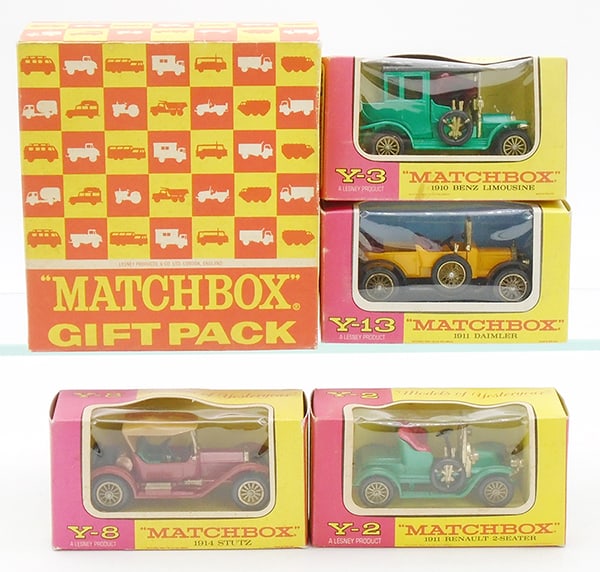 MATCHBOX-SEARS GIFT SET 5: contains Y8C2, Y2B3, Y13B3, Y3B21, orig boxes & inserts minor wear, C9.