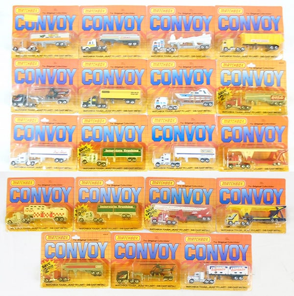 19 MATCHBOX CONVOYS: factory sealed on orig cards, cards have minor wear, C10.