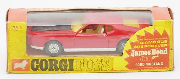 CORGI 391 JAMES BOND MUSTANG: red, from Diamonds Are Forever movie, orig box & insert minor wear, C9.