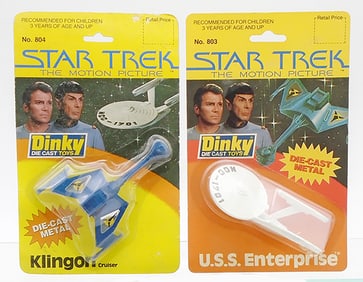 2 DINKY STAR TREK SPACE SHIPS