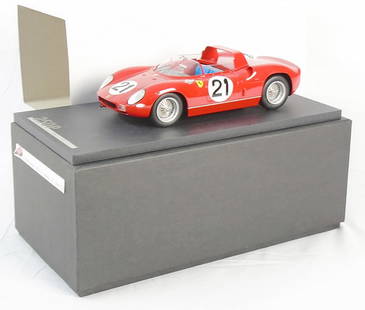 TECHNO MODEL TM08 1963 FERRARI 250P SPYDER: resin, 1/18 scale, mounted on plinth, #64 of 120, orig box & insert, C9.