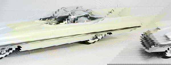 RETRO 123 1955 LINCOLN FUTURA: pearlescent white, chrome trim, 37" x 13" x 10", plastic resin, 1 small chip on tail fin, C9.