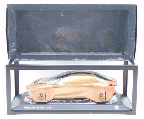 NOREV BMW VISION NEXT 100: die cast, 1/18 scale, copper, mounted in plastic box, orig box & insert, C9.