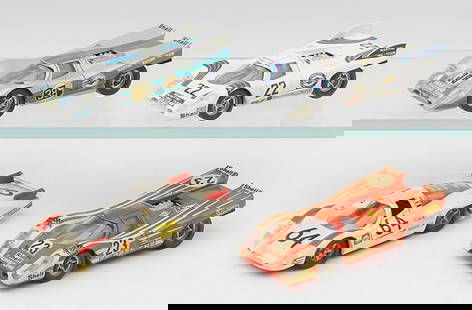 4 SOLIDO PORSCHE RACERS: 3 #186 Porsche 917, different liveries, 174 Porsche 908, C8-9.