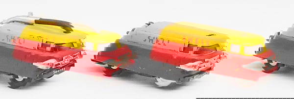 2 SCHUCO VEHICLES: litho tin, 5601 Radiant Service Vehicle, for use w/the airplane, 3046 Shell Varianto Van, battery operated, not tested, C6-7.