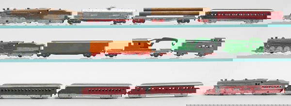 3 TOOTSIETOY TRAIN SETS: 3 Locomotives & Tenders, 5 Freight Cars, 4 Passenger Cars, no broken parts, C5-8.