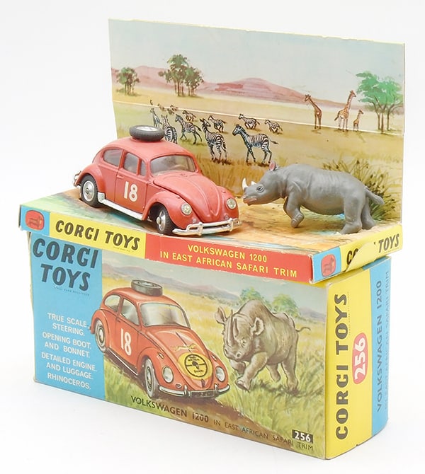 CORGI 256 VOLKSWAGEN SAFARI SET: Volkswagen & Rhino on display insert, orig box minor wear, C9.