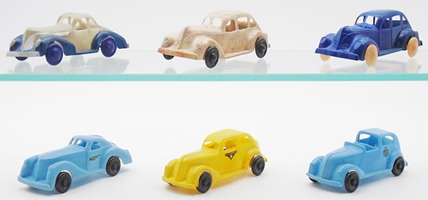 6 KILGORE & LAPIN VINTAGE PLASTIC AUTOS (1 of 2)