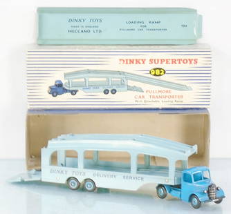 DINKY 982 PULLMORE CAR TRANSPORTER: w/ramp, orig box minor wear, C7-8.
