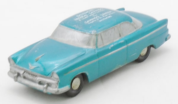 BANTHRICO 1956 PLYMOUTH SAVOY AUTOBANK PROMO: green, bank imprint on roof, C7.