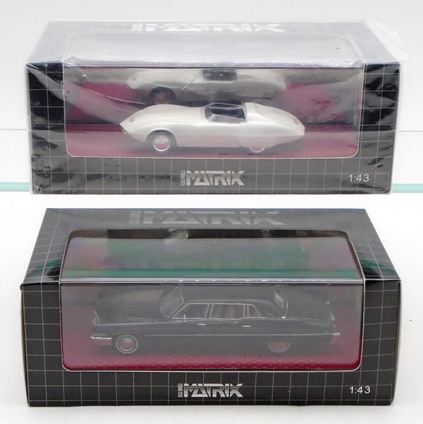 2 MATRIX MODELS: MX50302-061 1968 Chevrolet Astrovette Concept, MX20301-212 1970 Cadillac Fleetwood Limousine, orig boxes & inserts, C9-10. Box 7" x 5" X 4"
