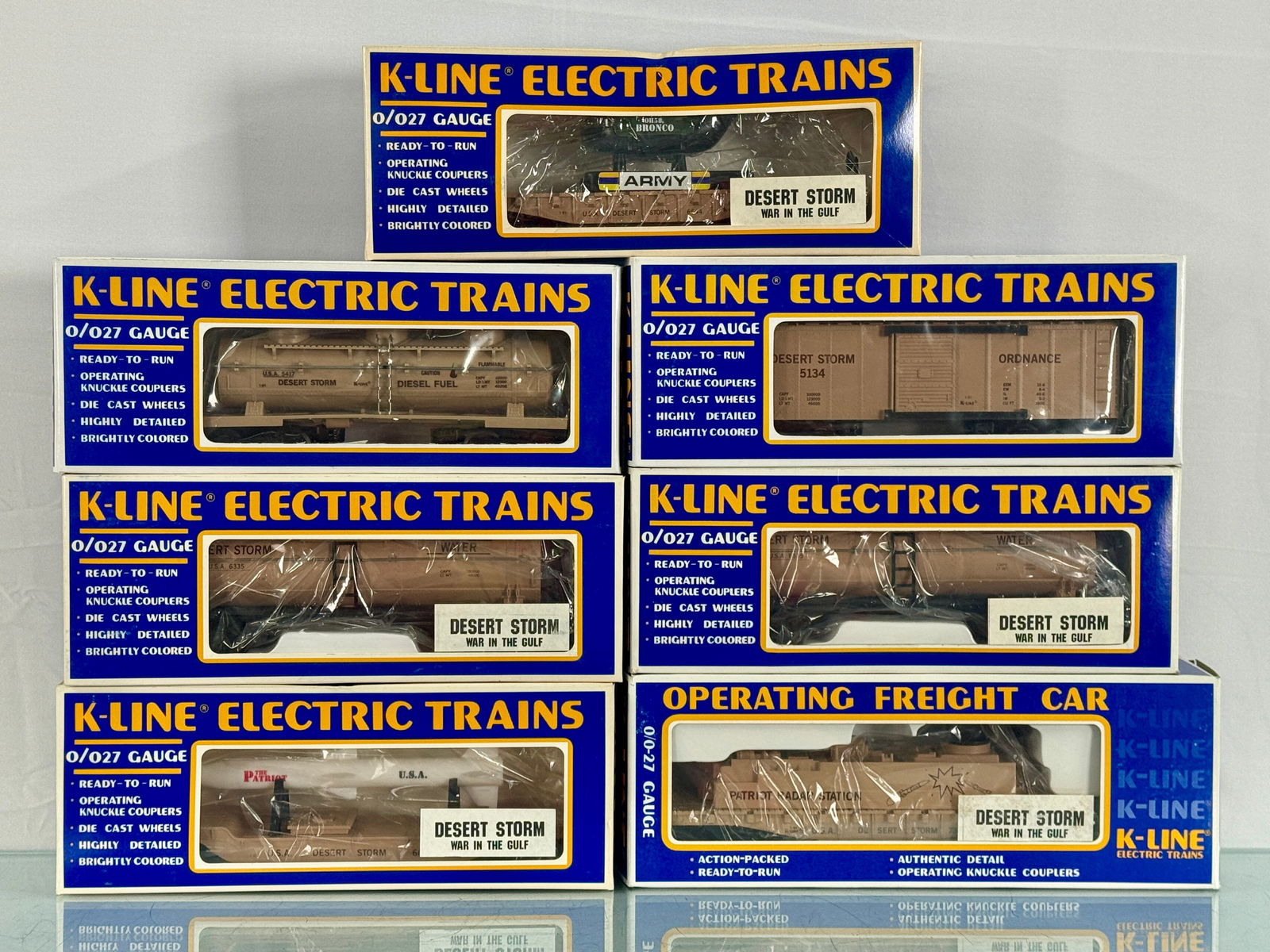 7 K-Line 'Desert Storm' military cars (1 of 2)