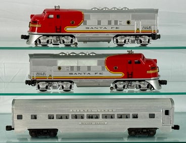 A Lionel Postwar O Gauge Santa Fe F3 Diesel Locomotive Set, Outfit No. 2190W