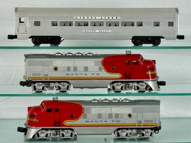 Lionel Santa Fe F3 Diesel Train Set, Outfit No. 2190W, with 2353 AA Locomotives and Four Passenger
