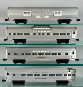 A Collection of Four Lionel Postwar O Gauge Aluminum Passenger Cars