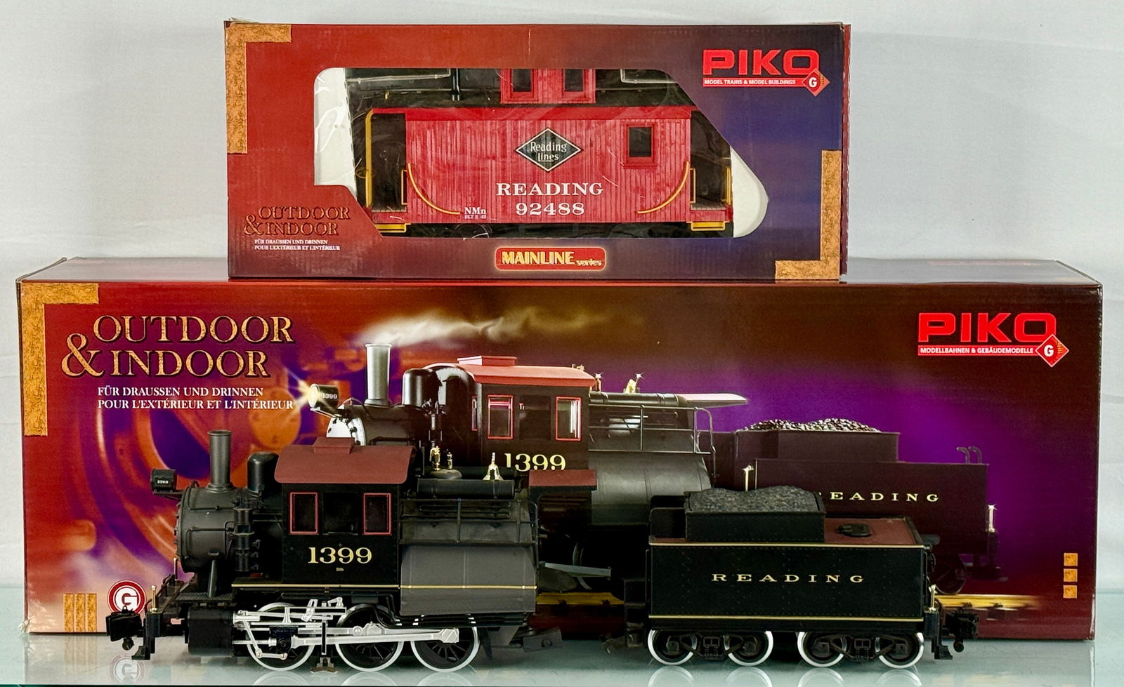 Piko G Scale RDG Camelback Loco #38420 with Tender and RDG Caboose #38836 (1 of 3)