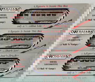 Three Williams Electric Trains 'O' Gauge Pennsylvania RDC Diesel Locomotives