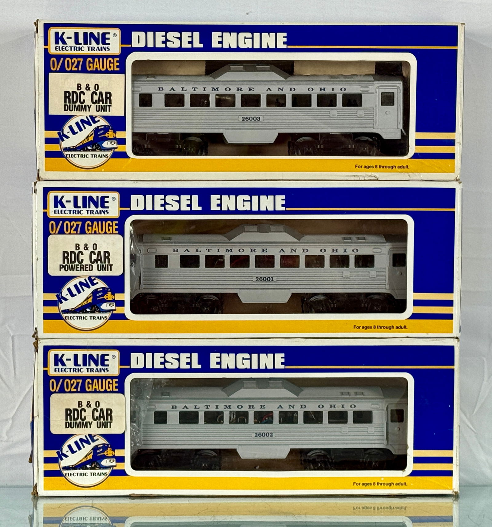 3 K-Line O/O27 Gauge B&O Budd RDC Model Train Units (1 of 2)