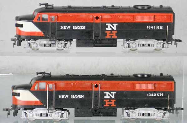 FLEISCHMANN NEW HAVEN AA DIESELS: HO ga, 2-rail, 1341 NHC & 1342 NHC, C8.