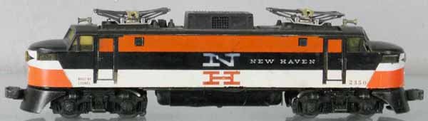 LIONEL 2350 NEW HAVEN EP5: O ga, some touch up spots, new decals over cracked nose, chassis repainted, C4.