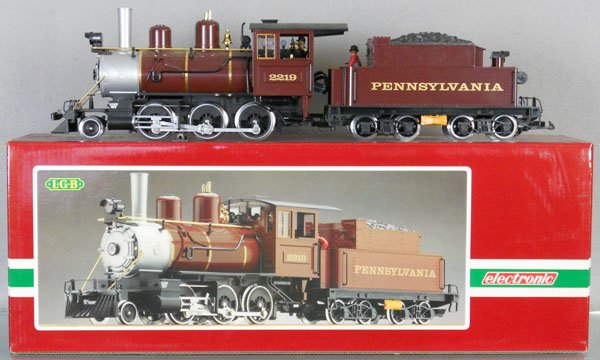 LGB 2219S PRR LOCO & TENDER: G ga, orig box & insert, C8. Property from The Strong, sold to benefit the museum's collection fund.
